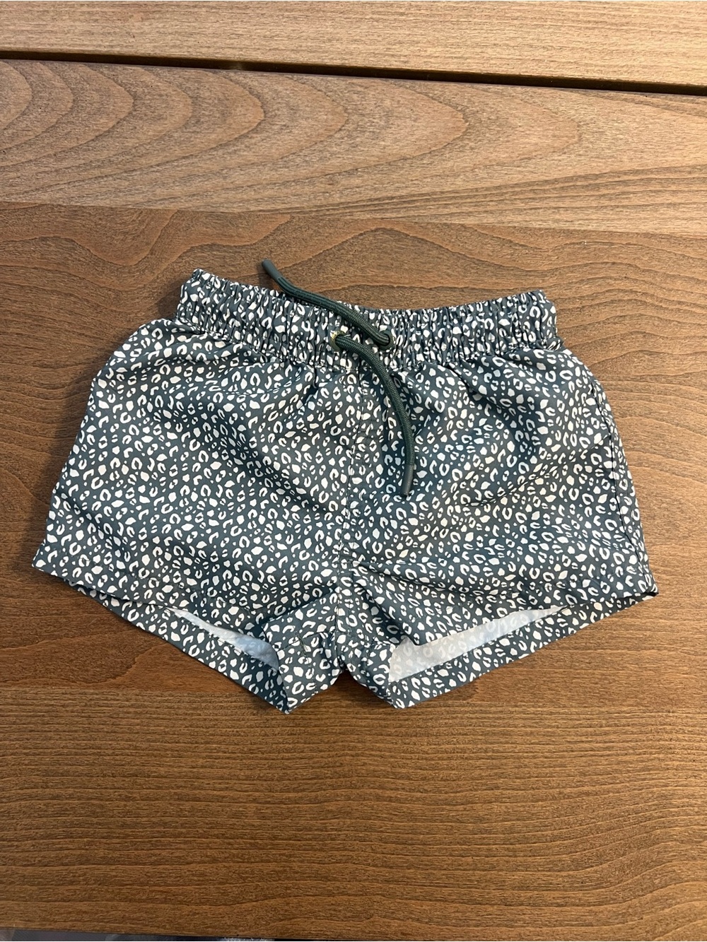 Zara Teal Leopard-Print Athletic Drawstring Shorts